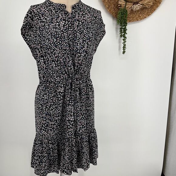 Rebecca Taylor‎ Pop Ditsy Floral Silk Tie Waist Knee Length Feminine Dress 6 - Picture 3 of 14